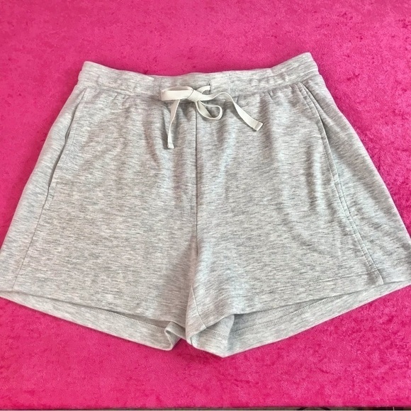 LOU & GREY SP Grey Sweatshirt Shorts S PETITE Adjustable Tie Elastic Waist NWT - Picture 12 of 13